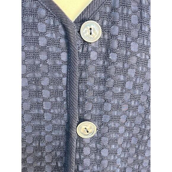 Cynthia Max Button Down Cardigan Sweater Navy Blue Pocket Womens Size Petite - Picture 5 of 13